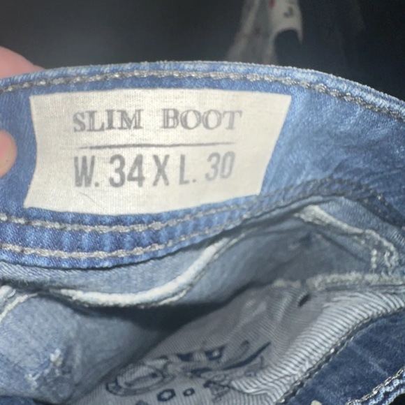 TK Axel Slim Straight Jeans Men's 34 x 30 Blue Stretch Denim - Picture 5 of 5